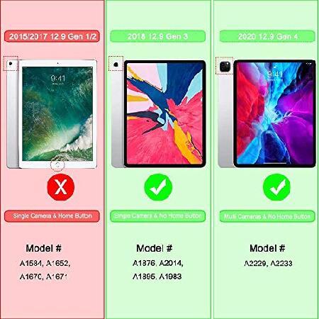 【並行輸入品】 iPad Pro 12.9吋第3世代(2018年)ケース，ワニ人工皮革，智能的スリープ機能付きカバー，ブラケット，筆ホルダー - 黒_3