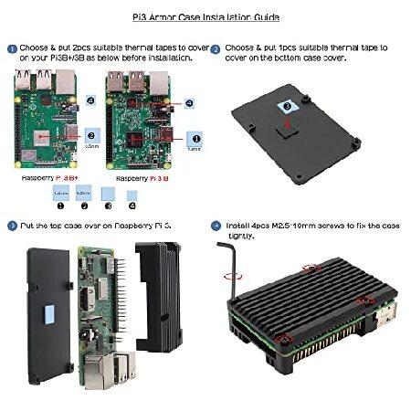 並行輸入品】 Raspberry Pi 3 B+ アルミニウムアーマーケース