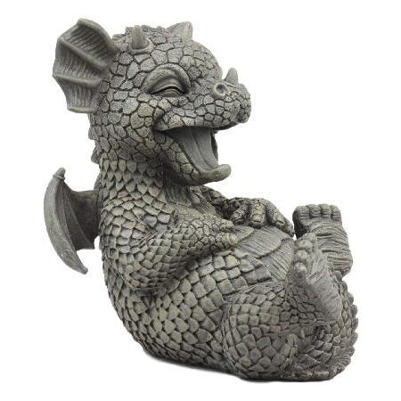 Ebros Whimsical L.O.L Soul Garden Laughing Out Loud Dragon Statue 7.75" Tall Faux Stone Resin Finish Hilarious LOL Fantasy Animated Dragon(並行輸入品)｜olg｜03