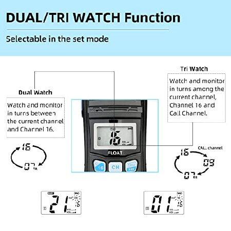 Retevis RT55 Handheld Marine Radio,Marine Two-Way Radios, Floating IP67 Submersible Waterproof,Vibration Drainage,NOAA Weather,International,LCD Scree｜olg｜04