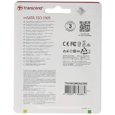 【並行輸入品】 トランセンドジャパン Transcend mSATA SSD 256GB SATA-III 6Gb/s DDR3キャッシュ搭載 3D TLC 採用 TS256GMSA230Sの画像