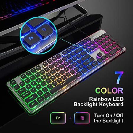 並行輸入品】 LANGTU メンブレン ゲーム用キーボード カラフル