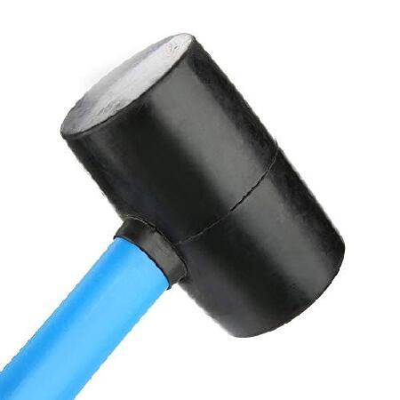 【初回限定】 28 oz Rubber Mallet Hammer Double Side Soft and Hardness Blue Black Double Face Rubber Mallet Installing Tool