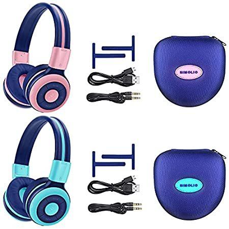 2 Pack of SIMOLIO Wireless Bluetooth Headphones for Kids with 75dB,85dB,94d（並行輸入品）