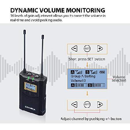 Comica CVM-WM100 Plus Uhf 48-Channel Wireless Dual Lavalier Microphone System for DSLR and Mirrorless Cameras(並行輸入品)｜olg｜03