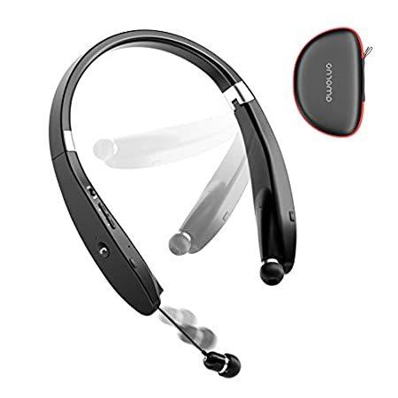 AMORNO Foldable Bluetooth Headphones Wireless Neckband Headset with Retract（並行輸入品）