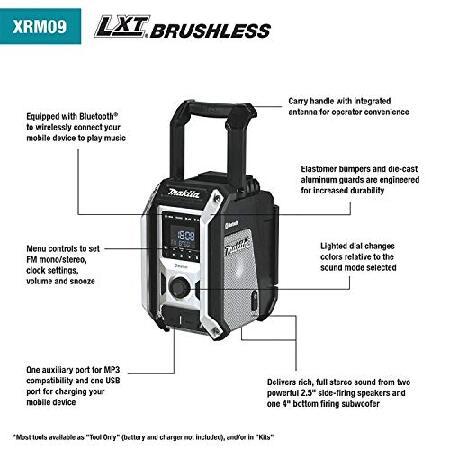 Makita XRM09B 18V LXT / 12V max CXT Lithium-Ion Cordless Bluetooth Job Site Radio, Tool Only, Black(並行輸入品)｜olg｜02