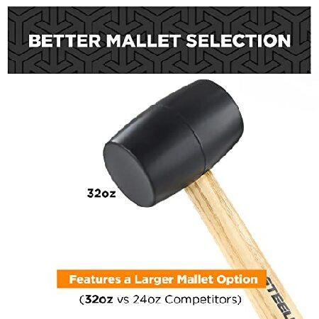 数量限定セール  STEELHEAD 3-Piece Wood Handle Rubber Mallet Set | 8oz， 16oz ＆ 32oz Mallets | Lightweight ＆ Durable， Strike-Minimizing Handles， USA-Based Support