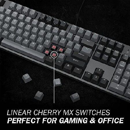 【並行輸入品】 DURGOD ゲーミングメカニカルキーボード Cherry MX サイレントレッドスイッチ - 104キー - ダブルショットPBT - NKRO - USB Type C -