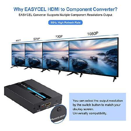 【並行輸入品】 EASYCEL HDMI-コンポーネントコンバーター HDMIとコンポーネントケーブル付き 1080P アルミニウム HDMI - RGBコンバーター HDMI - YPbPr
