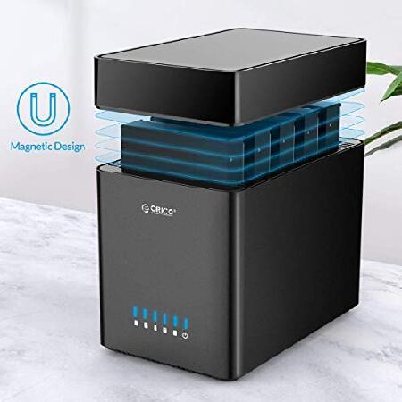 【並行輸入品】 ORICO 5Bay Hard Drive Enclosure Type-C to SATA 3.5inch Enclosure Magnetic Tool-Free External HDD SSD Enclosure Storage Case Built-in