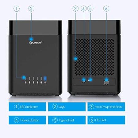 【並行輸入品】 ORICO 5Bay Hard Drive Enclosure Type-C to SATA 3.5inch Enclosure Magnetic Tool-Free External HDD SSD Enclosure Storage Case Built-in