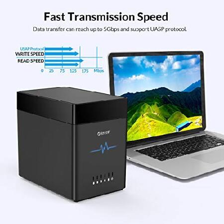 【並行輸入品】 ORICO 5Bay Hard Drive Enclosure Type-C to SATA 3.5inch Enclosure Magnetic Tool-Free External HDD SSD Enclosure Storage Case Built-in