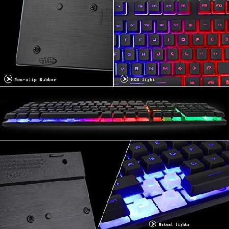 【並行輸入品】 BlueFinger RGB ゲーム用キーボードとバックライト付きマウスコンボ USB有線バックライトキーボード LEDゲーム用キーボードマウスセット_4