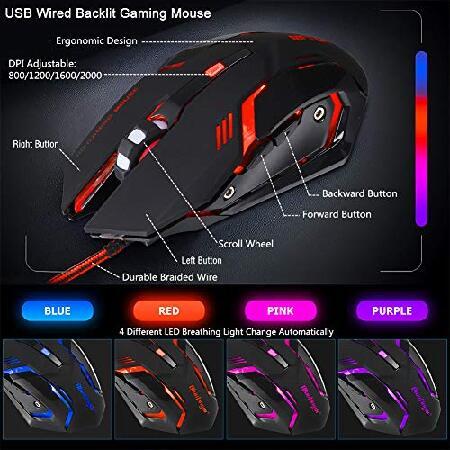 【並行輸入品】 BlueFinger RGB ゲーム用キーボードとバックライト付きマウスコンボ USB有線バックライトキーボード LEDゲーム用キーボードマウスセット_5