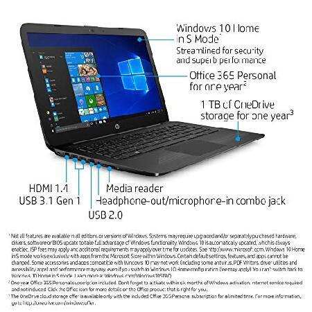 【並行輸入品】 HP Stream 14-inch Laptop, Intel Celeron N4000, 4 GB RAM, 64 GB eMMC, Windows 10 Home in S Mode (14-cb159nr, Jet Black)_1