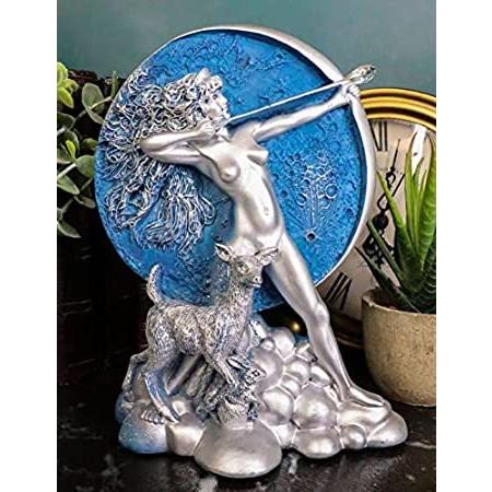 【並行輸入品】 Ebros ギリシャの狩りの女神 ダイアナ 弓と矢 コンパニオン付き 鹿の像 オベロン ゼル アルテミスの彫刻 高さ7.5インチ フェミニスト エンパ
