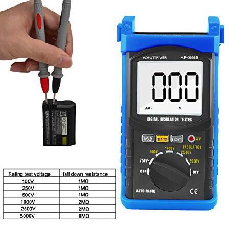 【並行輸入品】 デジタル絶縁抵抗計AP-6688B 絶縁抵抗器 電圧 抵抗測定 1999カウント バックライト 電気工事用 日本語説明書付き (ブルー)_3