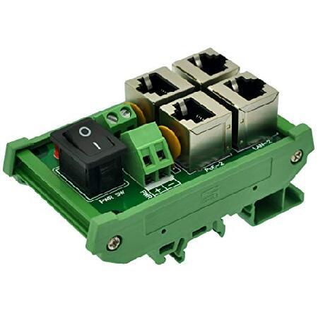 代引き人気 CZH-LABS DIN Rail Mount 2 Ports Passive RJ45 PoE Power Injection Board， Power Over Ethernet Injector Module.(並行輸入品)