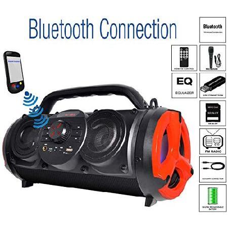 Boytone BT-18RG Portable Bluetooth Boombox Speaker， Indoor