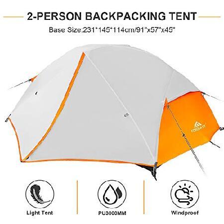 【並行輸入品】 Forceatt Backpacking Tent 2 Person， Professional Waterproof ＆ Windproof ＆ Pest Proof 2 Doors Lightweight Camping Tent， 3-4 Seasons，_1
