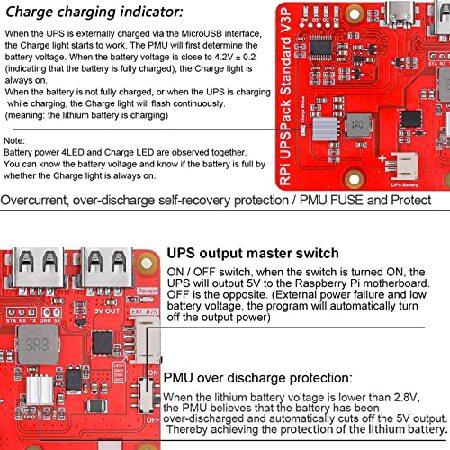 Raspberry Pi 4 バッテリーパック UPS、RPI パック 標準 10000mAh Raspberry Pi バッテリー USB バッテリーパック Raspberry Pi 最新バージョン V3 拡張ボード｜olg｜05