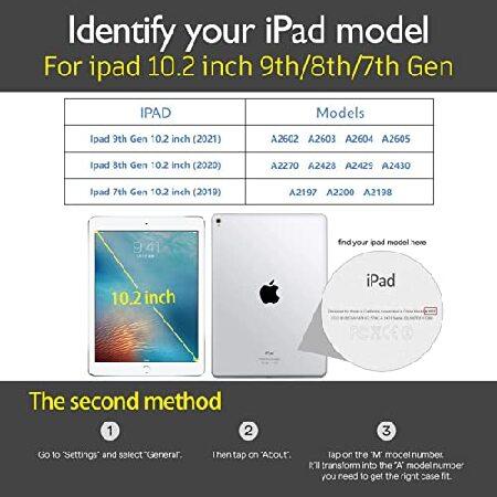 【並行輸入品】 Gexmil レザー iPad 10.2 ケース 2021/2020 牛革 二つ折りカバー iPad 9/8/7世代用 本革ケース iPad 10.2 ケース 2019(パターン-ブラウン)_1