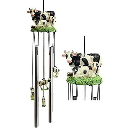【税込?送料無料】 Ebros Gift Bovine Holstein Cow and Baby Calf Family Resonant Relaxing Alumi【並行輸入品】 オブジェ、置き物