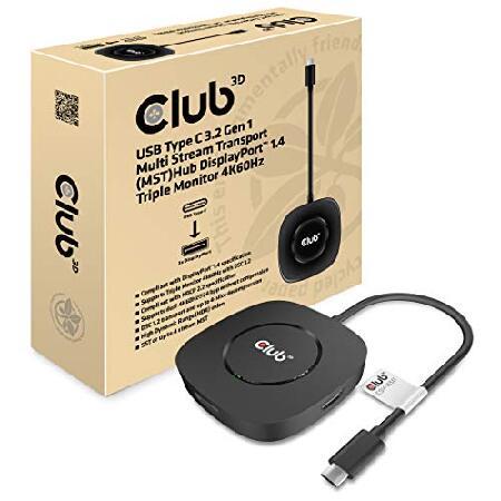 【並行輸入品】 Club3D USB Typ C 3.2 Gen 1 Multi Stream Transport MSTハブ DisplayPort 1.4 トリプル モニタ Triple Monitor（CSV-1550）_1