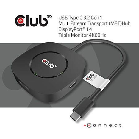 【並行輸入品】 Club3D USB Typ C 3.2 Gen 1 Multi Stream Transport MSTハブ DisplayPort 1.4 トリプル モニタ Triple Monitor（CSV-1550）_3