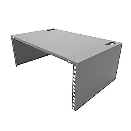 【並行輸入品】 Jingchengmei 4U 壁取り付けパッチパネルブラケット トップカバー付き 深さ12インチ 19インチ 浅いネットワーク機器用パッチパネルラッ