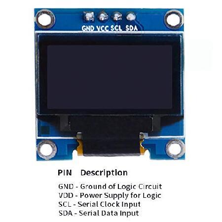 GeeekPi 5PCS 0.96 Inch OLED Module 12864 128x64 White Driver IIC Serial Display Board Module for Arduino, Raspberry Pi,Beagle Bone Black｜olg｜03