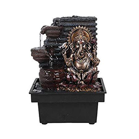 【並行輸入品】 Pacific Giftware 象の頭 ヒンズー教の神 ガネーシャ 流水 噴水 樹脂 ホームデコレーション