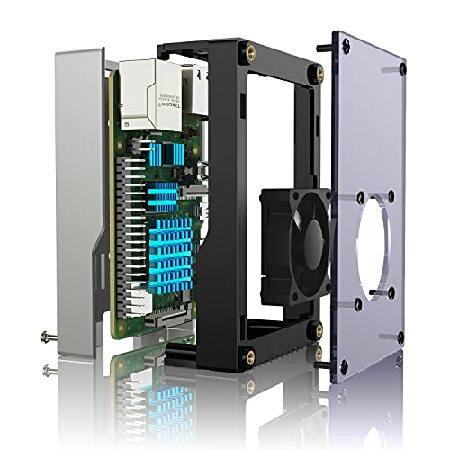 並行輸入品】 Miuzei Raspberry Pi 4用ケース、Raspberry 4b ファン