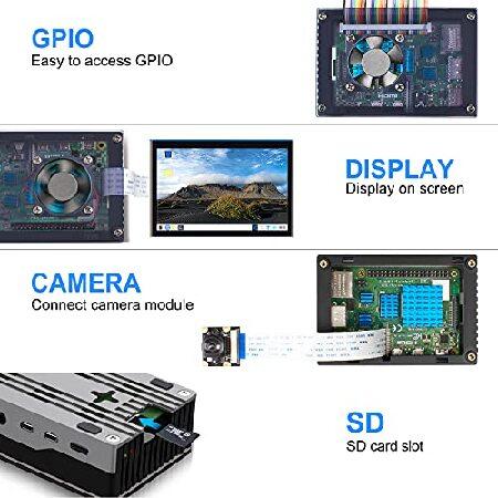 並行輸入品】 Miuzei Raspberry Pi 4用ケース、Raspberry 4b ファン