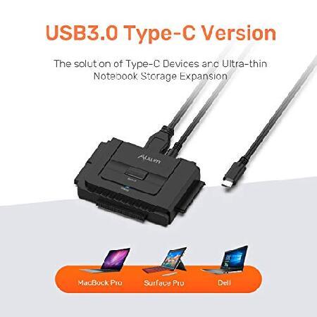 Alxum SATA IDE - USB-C 3.0アダプター ハードドライブコネクター 2.5インチ 3.5インチ SATA ＆ IDE SSD HDD ハードディスクドライブ用 ワンタッチ(並行輸入品)｜olg｜03