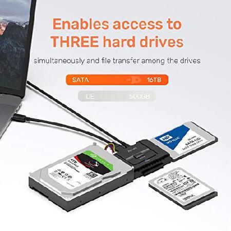 Alxum SATA IDE - USB-C 3.0アダプター ハードドライブコネクター 2.5インチ 3.5インチ SATA ＆ IDE SSD HDD ハードディスクドライブ用 ワンタッチ(並行輸入品)｜olg｜06