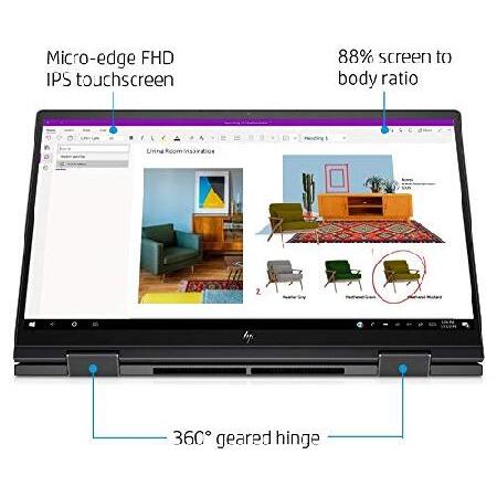 HP 2020 Envy X360 2-in-1 15.6インチ FHD IPS タッチスクリーン プレミアム ノートパソコン PC | AMD 第4世代 Ryzen 5 シックスコア 4500U | 16GB RAM | 512GB｜olg｜03