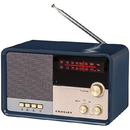 Crosley CR3036D-NV Tribute Vintage AM/FM Bluetooth Radio, Navy(並行輸入品)｜olg｜02