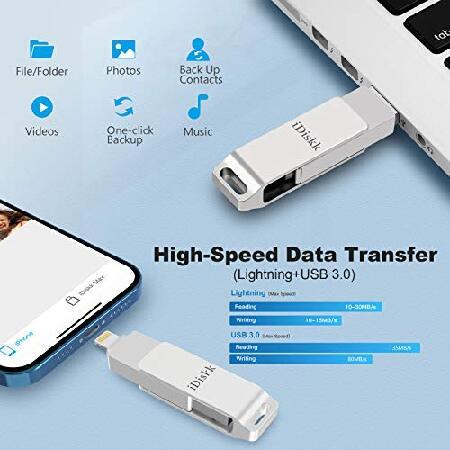 【並行輸入品】 Mfi認定 iDiskk 512GB iPhone フラッシュドライブ フォトスティック ストレージドライブ iPhone 14/13/13 pro/12/Pro Max/12 pro/11/11_2