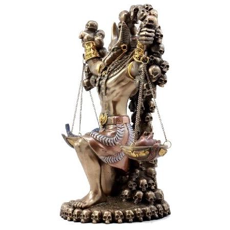 【並行輸入品】 Ebros 古代エジプトの死神とミイライゼーションアヌビス アンク 十字架 祭壇 バランススケール オーストリッチの羽の置物 高さ9インチ_1