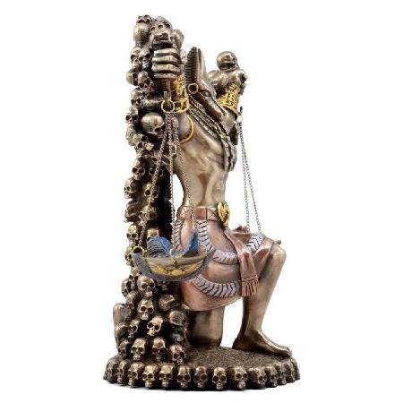【並行輸入品】 Ebros 古代エジプトの死神とミイライゼーションアヌビス アンク 十字架 祭壇 バランススケール オーストリッチの羽の置物 高さ9インチ_2