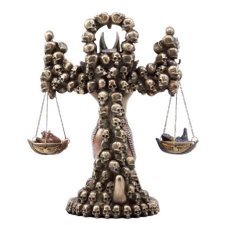 【並行輸入品】 Ebros 古代エジプトの死神とミイライゼーションアヌビス アンク 十字架 祭壇 バランススケール オーストリッチの羽の置物 高さ9インチ_4