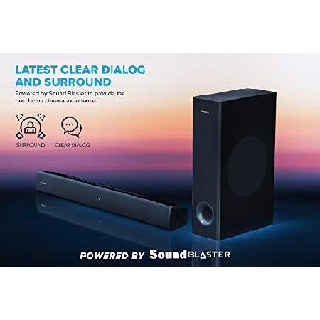 Creative Stage V2 2.1 Soundbar with Subwoofer, Clear Dialog and Surround by Sound Blaster, Bluetooth 5.0, TV ARC, Optical, and USB Audio, (並行輸入品)｜olg｜02