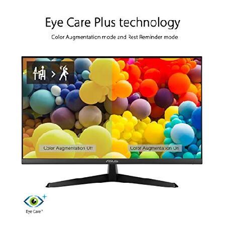 ASUS VY279HE 27” Eye Care Monitor, 1080P Full HD, 75Hz, IPS, 1ms, Adaptive-Sync, Eye Care Plus, Color Augmentation, HDMI VGA, Frameless, (並行輸入品)｜olg｜04