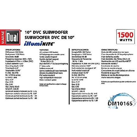 【並行輸入品】 Dual Electronics DM1016S 10" Dual Voice Coil Marine Subwoofer with Blue illumiNITE LED Lighting