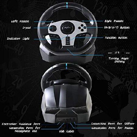 PXN ゲームレーシングホイール V9 270°/900°調節可能なレーシング 