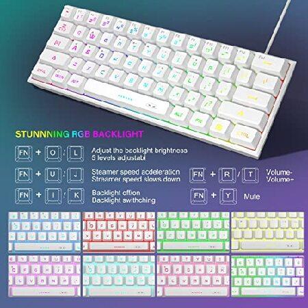 【並行輸入品】 MageGee Mini 60%ゲーミングキーボード アップグレード RGBバックライト61キー 超コンパクトキーボード TS91 人間工学的 防水 機械感_1