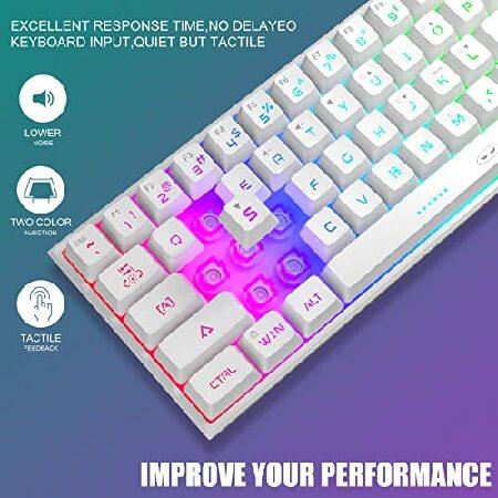 【並行輸入品】 MageGee Mini 60%ゲーミングキーボード アップグレード RGBバックライト61キー 超コンパクトキーボード TS91 人間工学的 防水 機械感_4