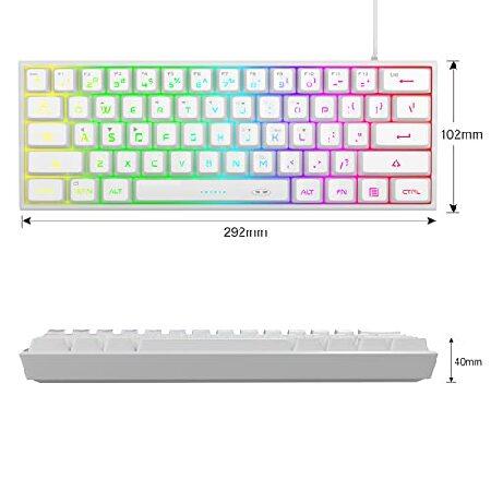 【並行輸入品】 MageGee Mini 60%ゲーミングキーボード アップグレード RGBバックライト61キー 超コンパクトキーボード TS91 人間工学的 防水 機械感_5